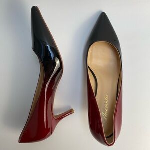 NIB Amarantos Patent Black Red Fade Heel Pumps Women’s Size 8.5